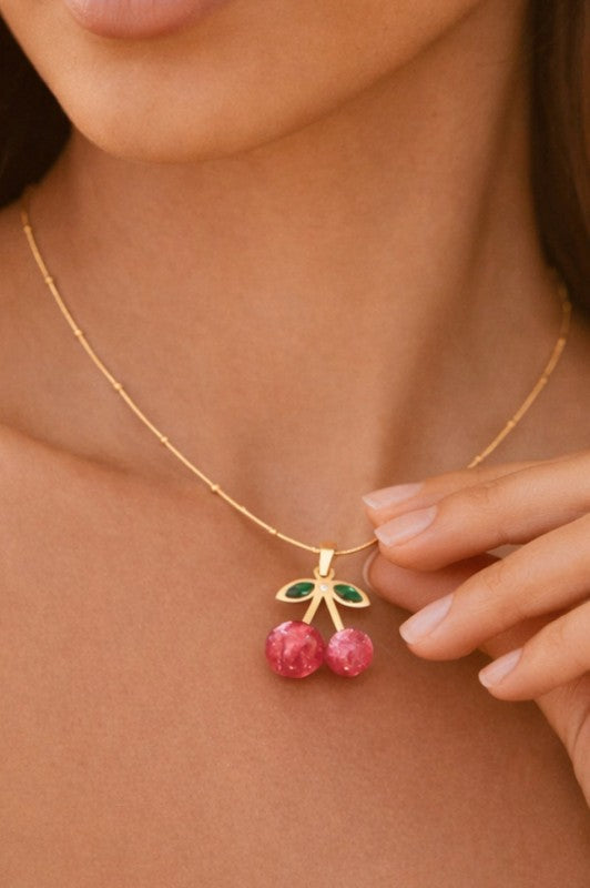 Red Cherry Pendant Necklace