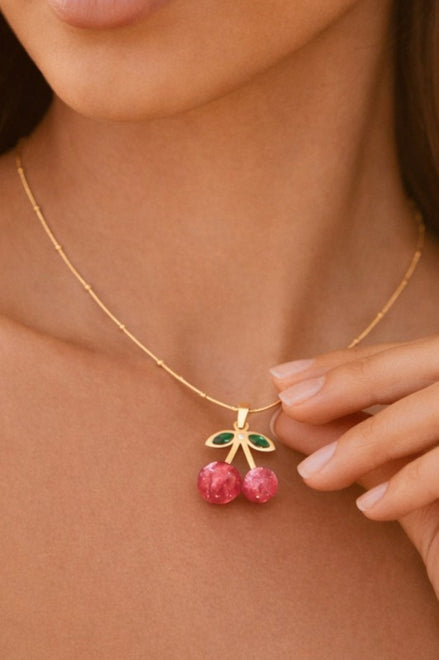 Red Cherry Pendant Necklace