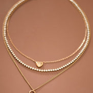 Multi Layer Lock Pendant Necklace