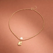 Pearl Gold Pendant Double Layer Necklace