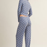 Crewneck Teddy Bear Print Pointelle Lounge Set