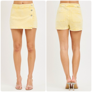 RISEN Banana High Rise Button Down Skorts