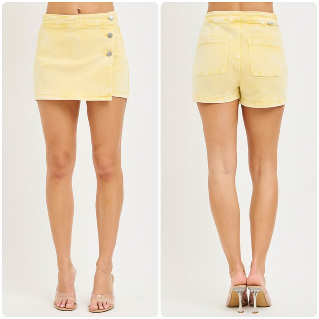 RISEN Banana High Rise Button Down Skorts