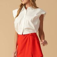Red Woven Belt Skort
