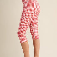 Red Gingham Capri Leggings