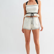Riviera Lace Contrast Shorts Set