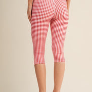 Red Gingham Capri Leggings