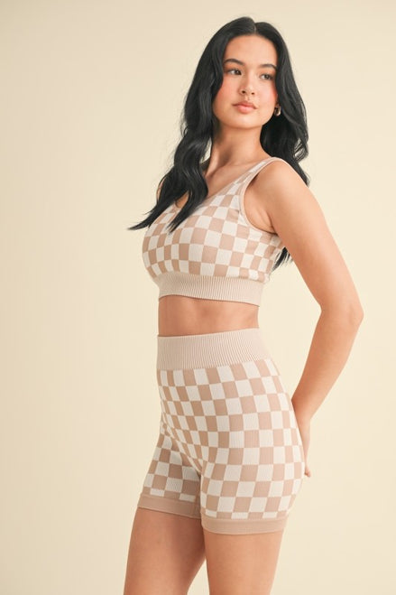 Checkmate Cropped Two Piece Set