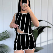 Alexa Scalloped Crop Top and Shorts Matching Set