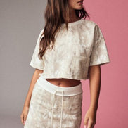 Light Camo Crop Top And Mini Skirt Set