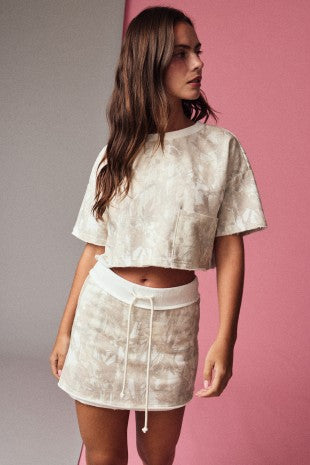 Light Camo Crop Top And Mini Skirt Set