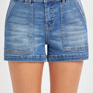 RISEN High Rise Patched Front Pocket Shorts