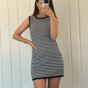 Navy/White Seaside Stripe Knit Mini Dress