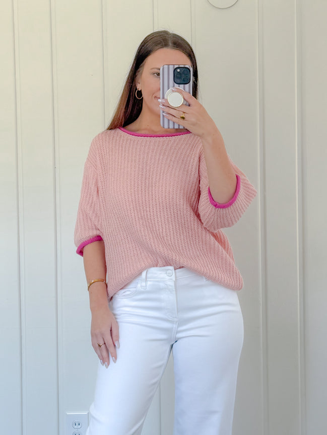 Knit Short Sleeve Sweater
