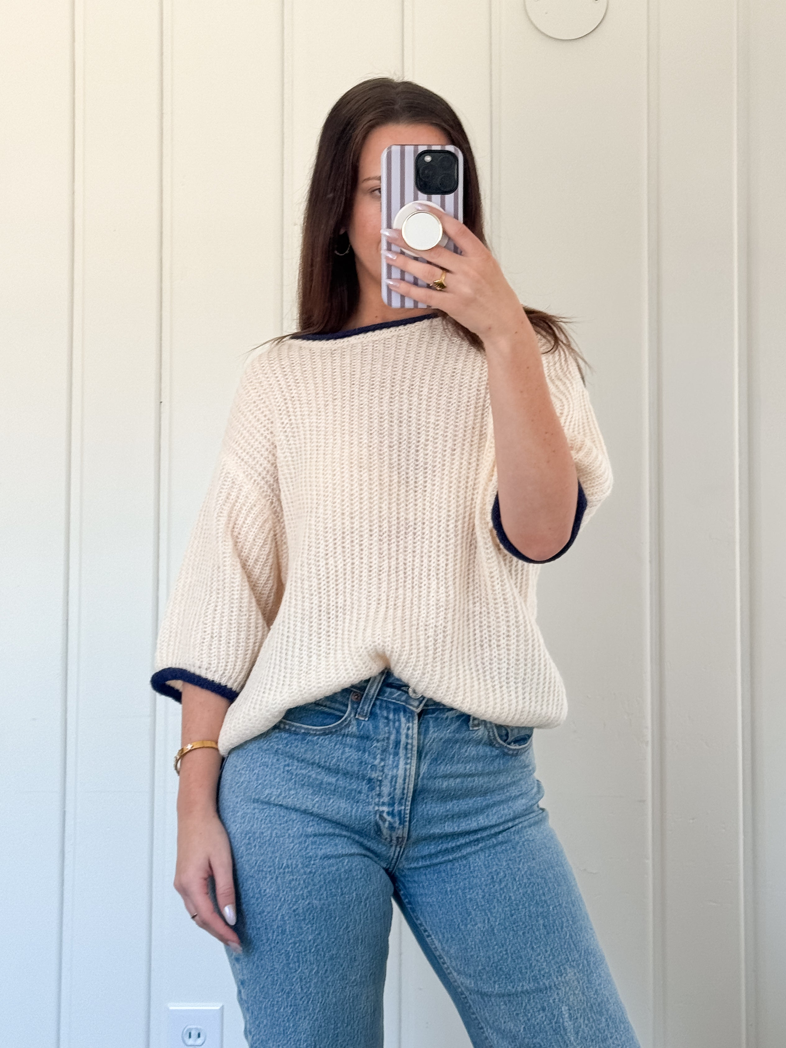 Knit Short Sleeve Sweater