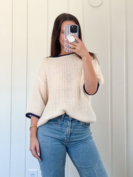Knit Short Sleeve Sweater