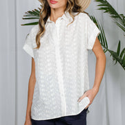 Floral Embroidered 100%Cotton Eyelet Lace Blouse Top