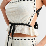 Riviera Lace Contrast Shorts Set