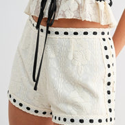 Riviera Lace Contrast Shorts Set