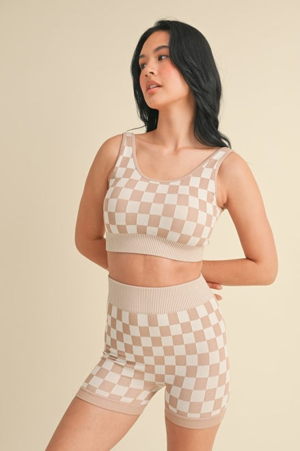Checkmate Cropped Two Piece Set