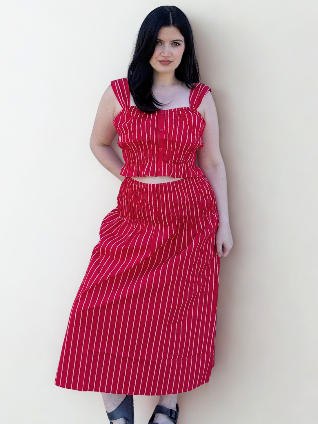 Roxy Poplin Smocked Top & Midi Set