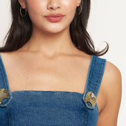 Medium Indigo Button Detail Denim Top